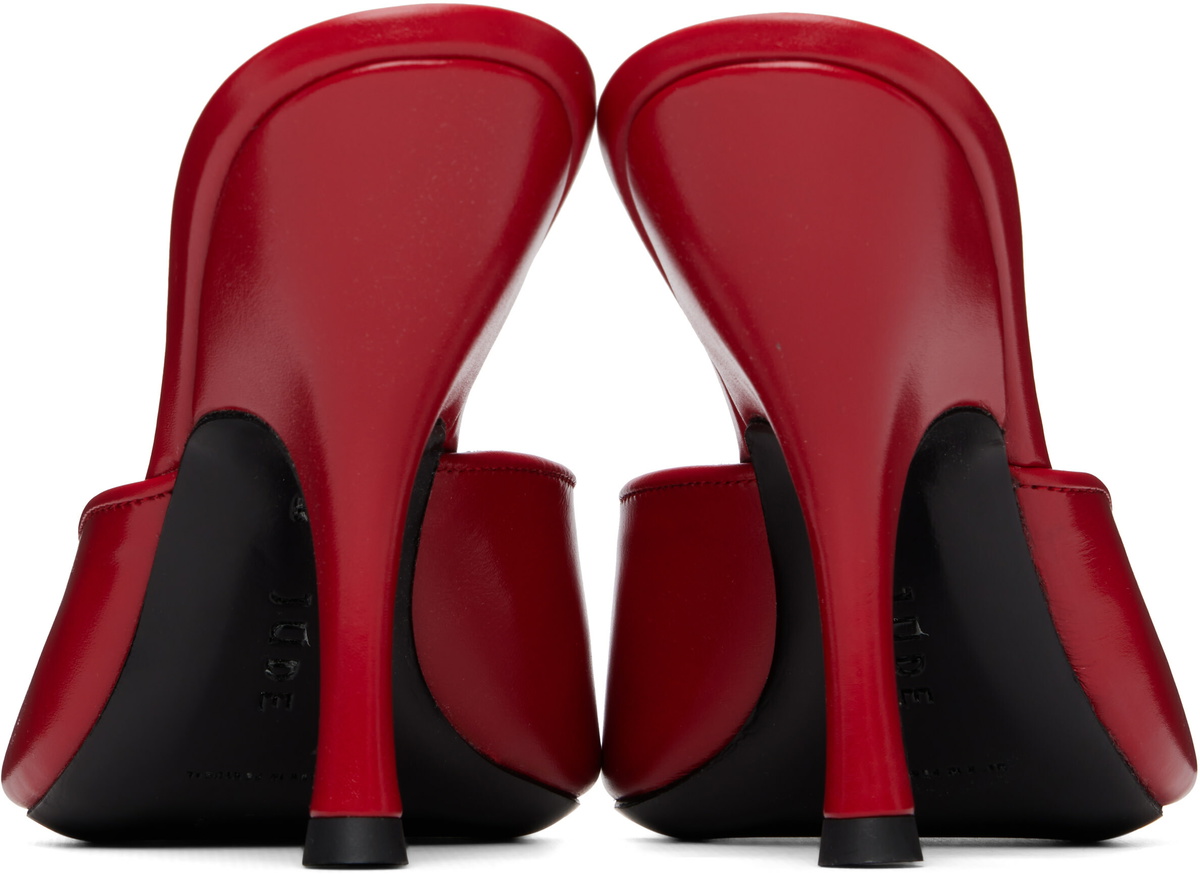 JUDE Red Date Mule Heeled Sandals