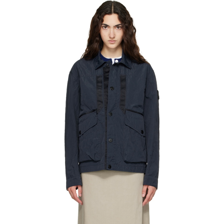 Photo: Stone Island Navy Q100008 Warp Rib Nylon-TC Jacket