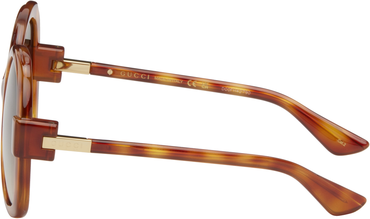 Gucci Brown Tortoiseshell Oversized Sunglasses Gucci + Oversized Square-Frame Tortoiseshell Acetate Sunglasses main image 4