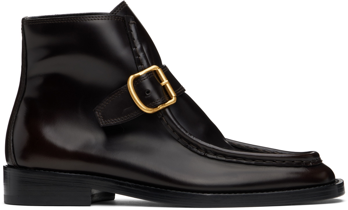 Dries Van Noten Black and Brown Ankle Boots with Side Buckle Dries Van Noten ankle boots for Women | Buy or Sell your  main image 4