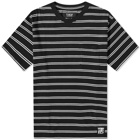 Tired Skateboards Men's Stamp Stripe Pocket T-Shirt in Black