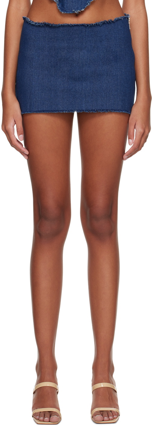 BINYA SSENSE Exclusive Blue Emilia Denim Miniskirt