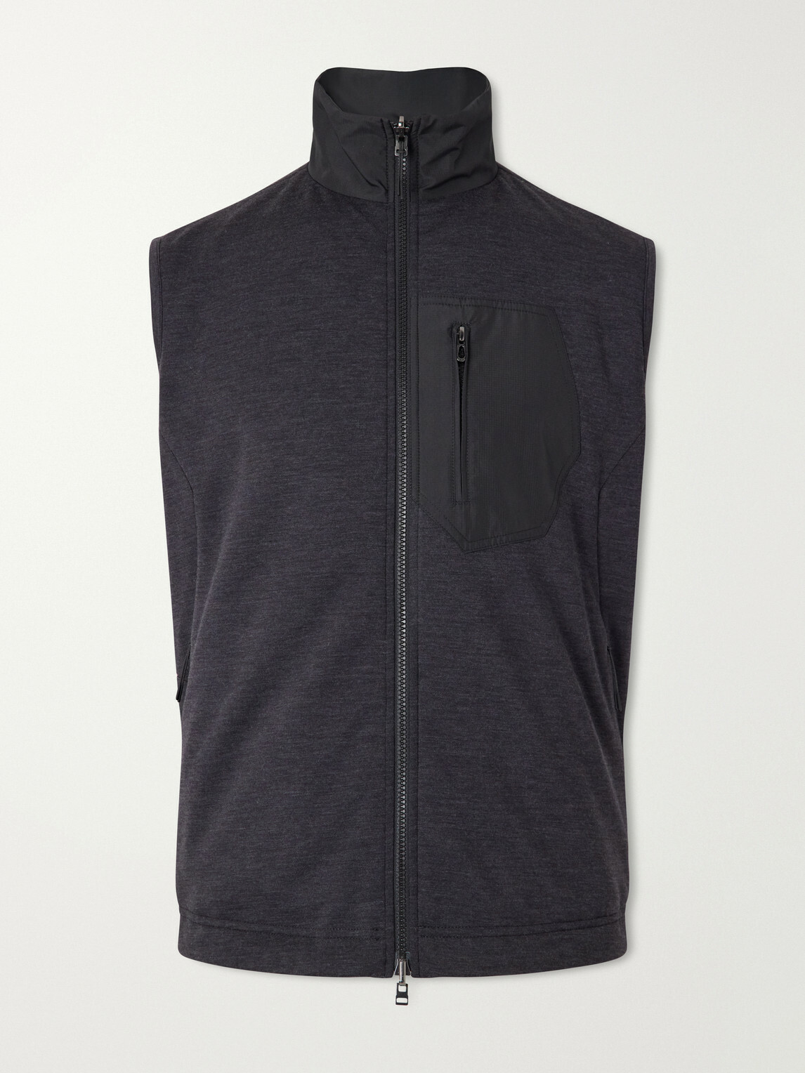 SEASE - Explorer Reversible Padded Wool-Blend Jersey and Micro-Ripstop Gilet - Gray
