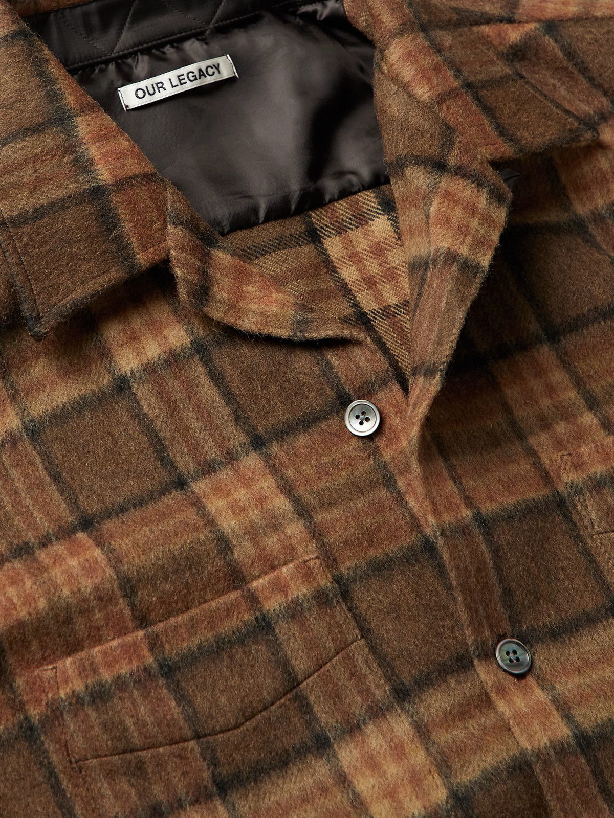 Our Legacy - Heusen Checked Wool-Blend Shirt - Brown Our Legacy