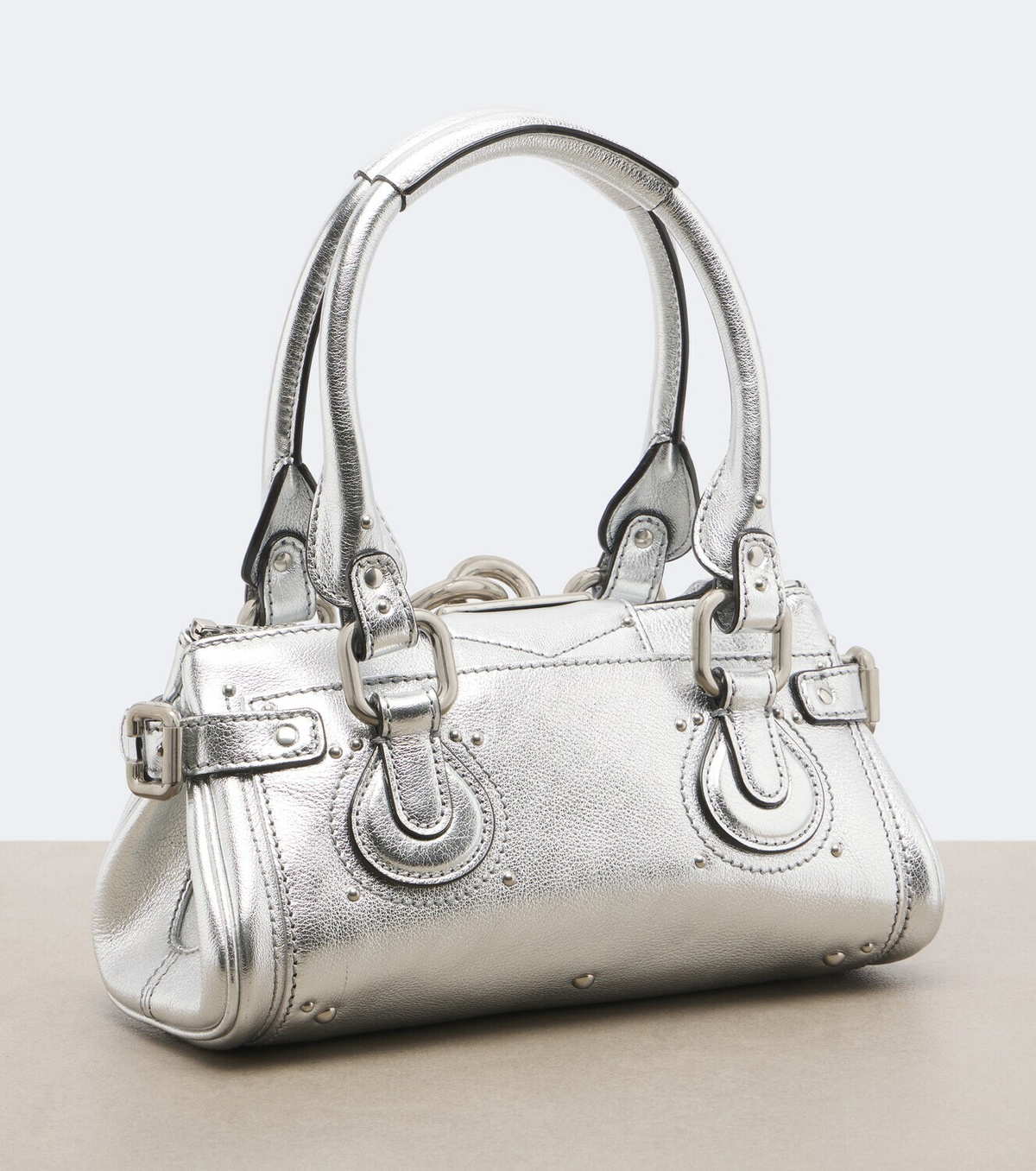 Chloé Paddington Small metallic leather shoulder bag