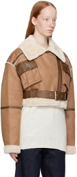 LVIR Brown Paneled Faux-Leather Jacket