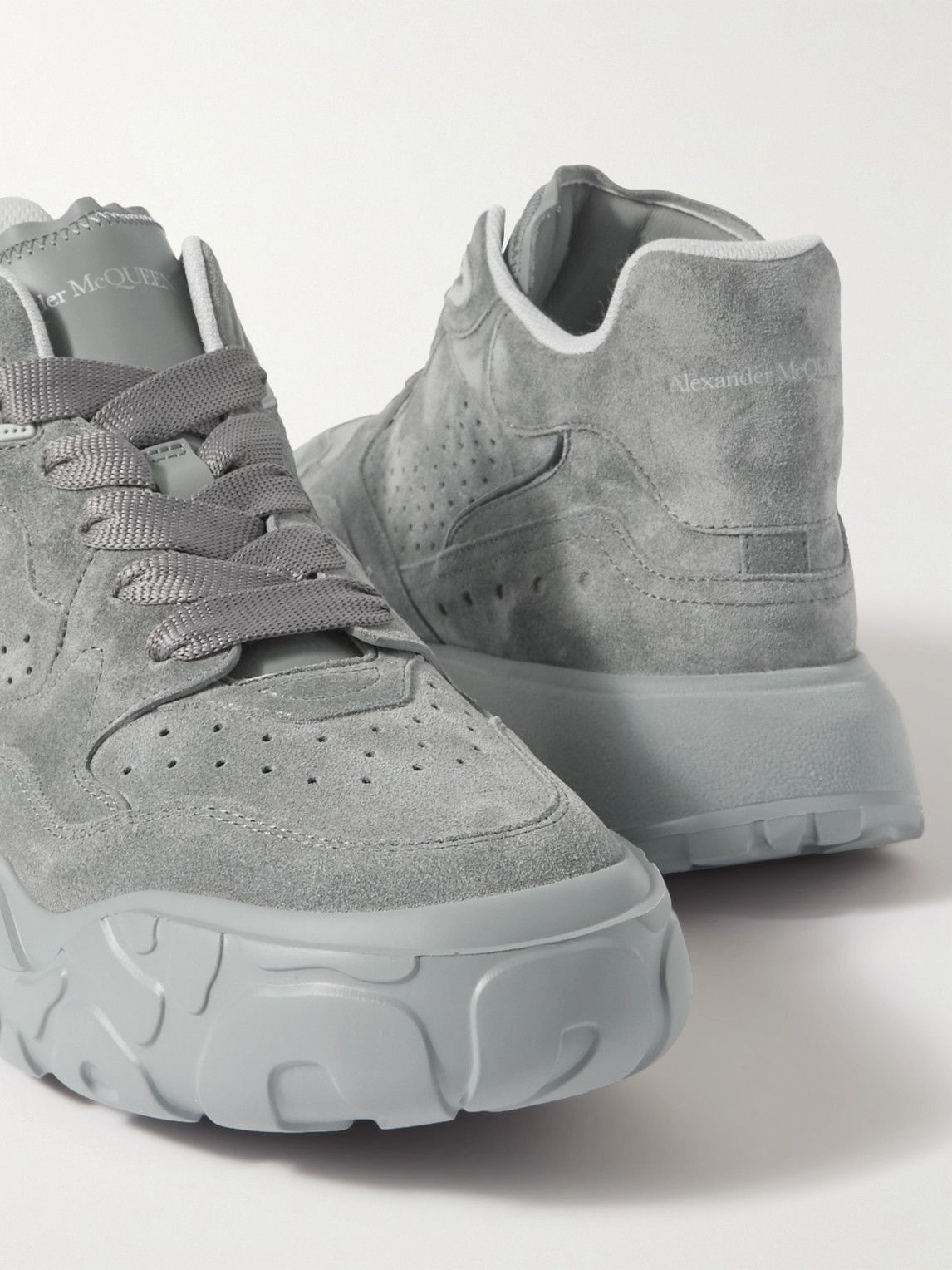 Alexander McQueen - Court Exaggerated-Sole Perforated Suede