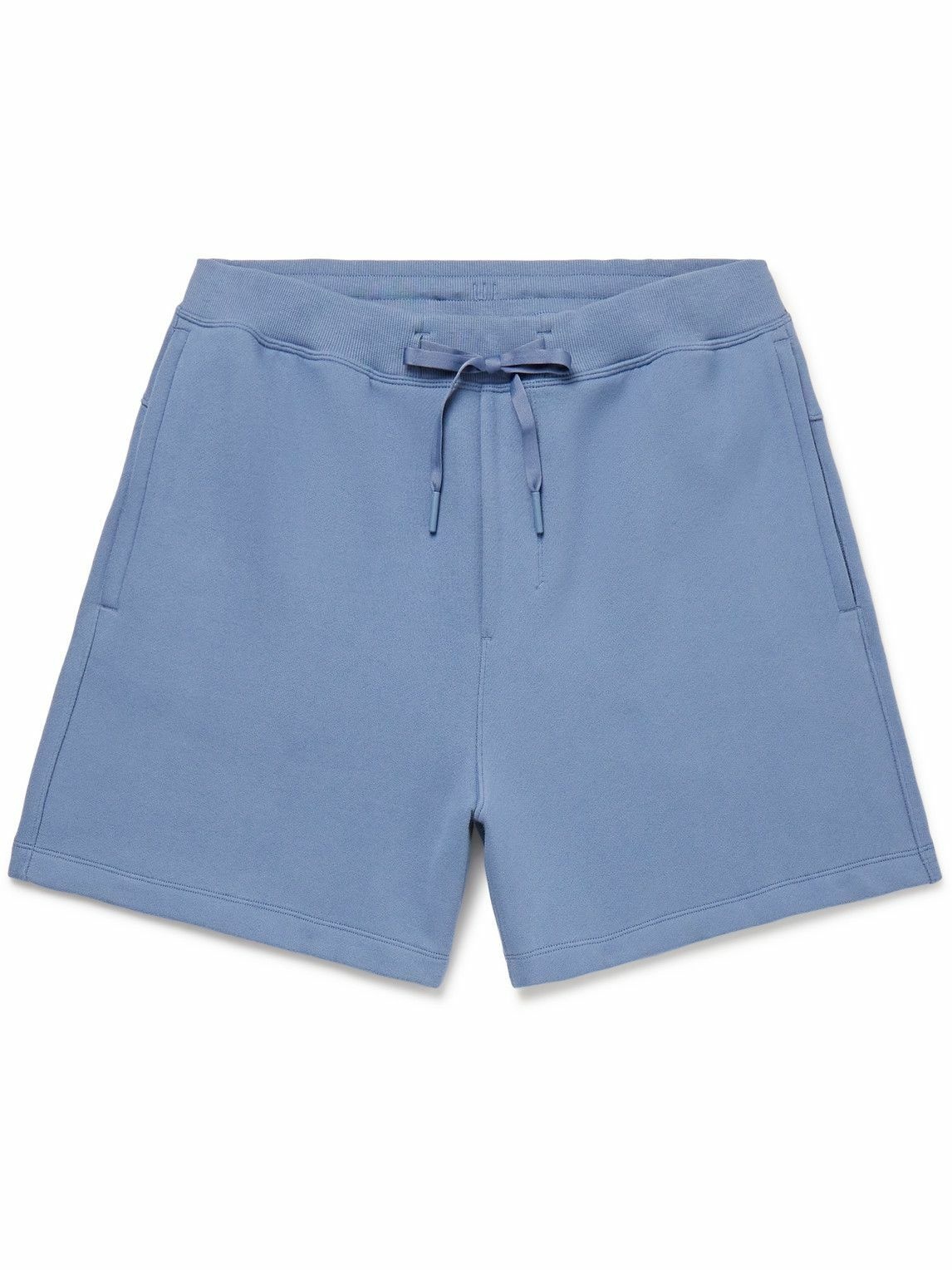 Photo: Lululemon - Steady State Straight-Leg Cotton-Blend Jersey Drawstring Shorts - Blue