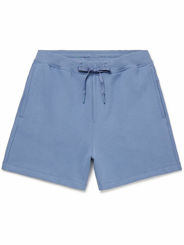 Photo: Lululemon - Steady State Straight-Leg Cotton-Blend Jersey Drawstring Shorts - Blue
