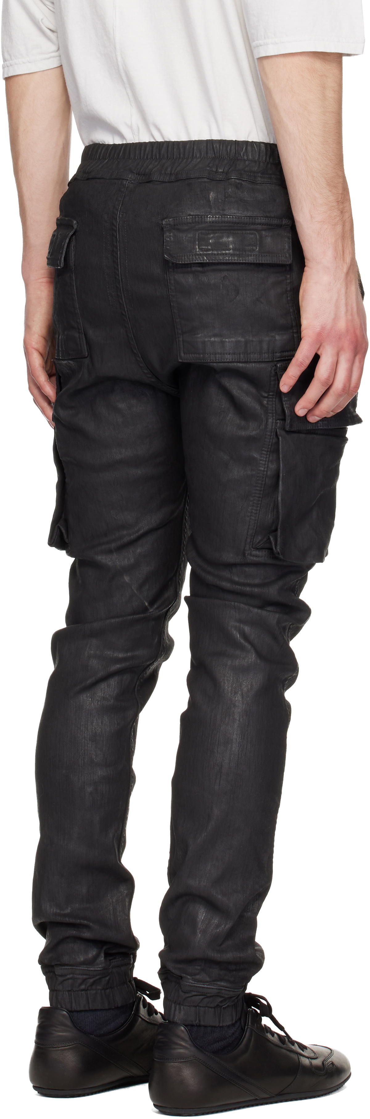 Rick Owens DRKSHDW Black Temple Mastodon Cut Denim Cargo Pants