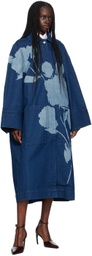 Erdem Indigo Floral Denim Coat