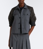 Sacai Pleated asymmetric wool skort