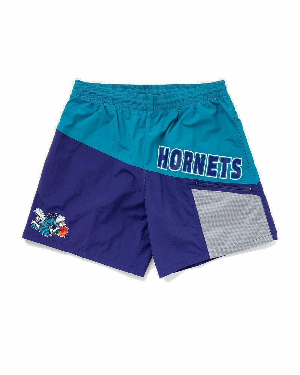 Photo: Mitchell & Ness Nba Nylon Utility Short Charlotte Hornets Green/Purple - Mens - Sport & Team Shorts