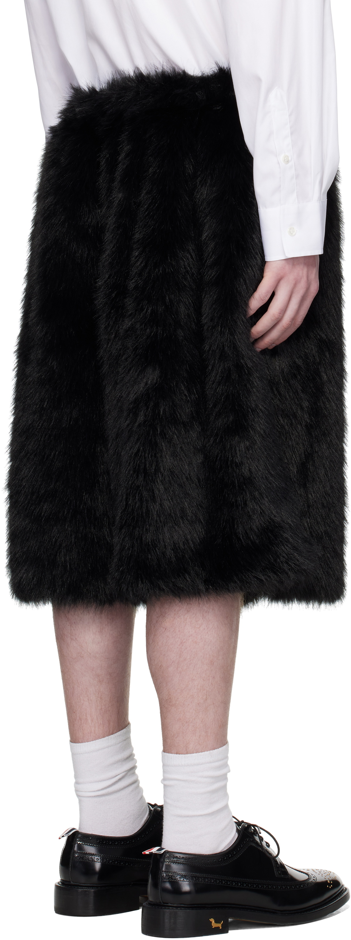 Simone Rocha SSENSE Exclusive Black Faux-Fur Shorts