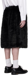 Simone Rocha SSENSE Exclusive Black Faux-Fur Shorts