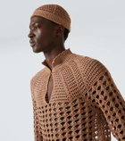 Valentino Garavani VGold linen and cotton beanie