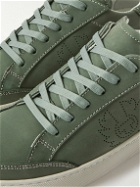 Belstaff - Track Logo-Perforated Suede Sneakers - Green