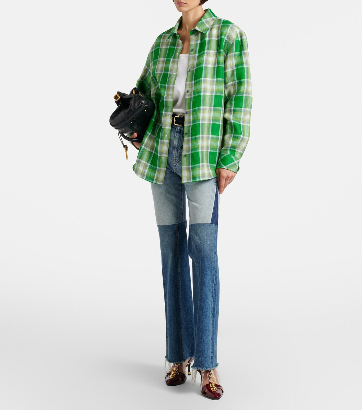 God's True Cashmere Harbor linen shirt with lapis lazuli