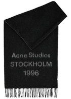 Acne Studios Venus 1996 Logo-intarsia Wool Scarf - Black And White - One Size
