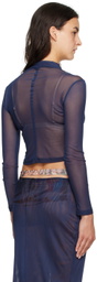 Eckhaus Latta Navy Prom Turtleneck
