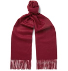 Kingsman - Johnstons of Elgin Fringed Cashmere Scarf - Burgundy