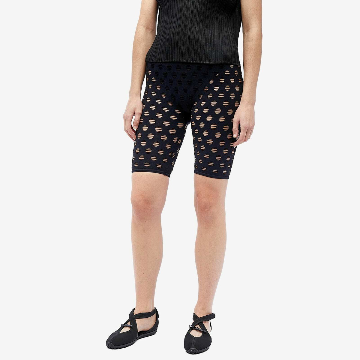 Maisie Wilen Women's Perforated Shorts in Black