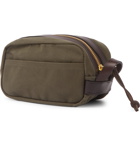 Filson - Leather-Trimmed Cotton-Canvas Wash Bag - Green