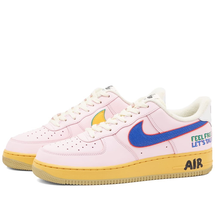 Photo: Nike Men's Air Force 1 '07 Sneakers in Pink Foam/Royal