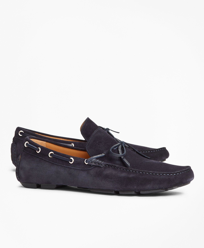 Photo: Brooks Brothers Men's Suede Driving Moccasins Shoes | Navy