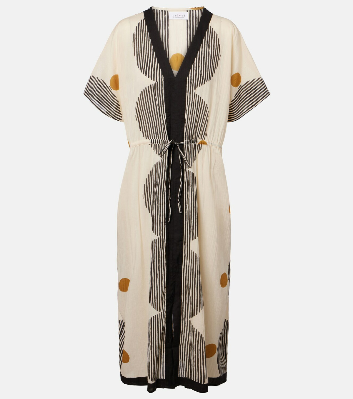 Velvet Amira printed cotton kaftan