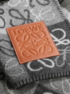 LOEWE - Anagram Leather-Trimmed Wool and Cashmere-Blend Throw