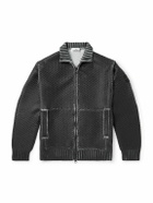Stone Island - Sublimatic Ribbed-Knit Zip-Up Cardigan - Black
