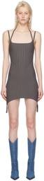 Dion Lee Khaki Ventral Compact Corset Minidress