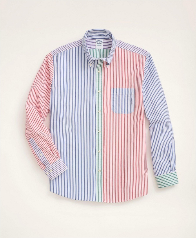 Photo: Brooks Brothers Men's Regent Regular-Fit Original Broadcloth Sport Shirt, Fun Bengal Stripe