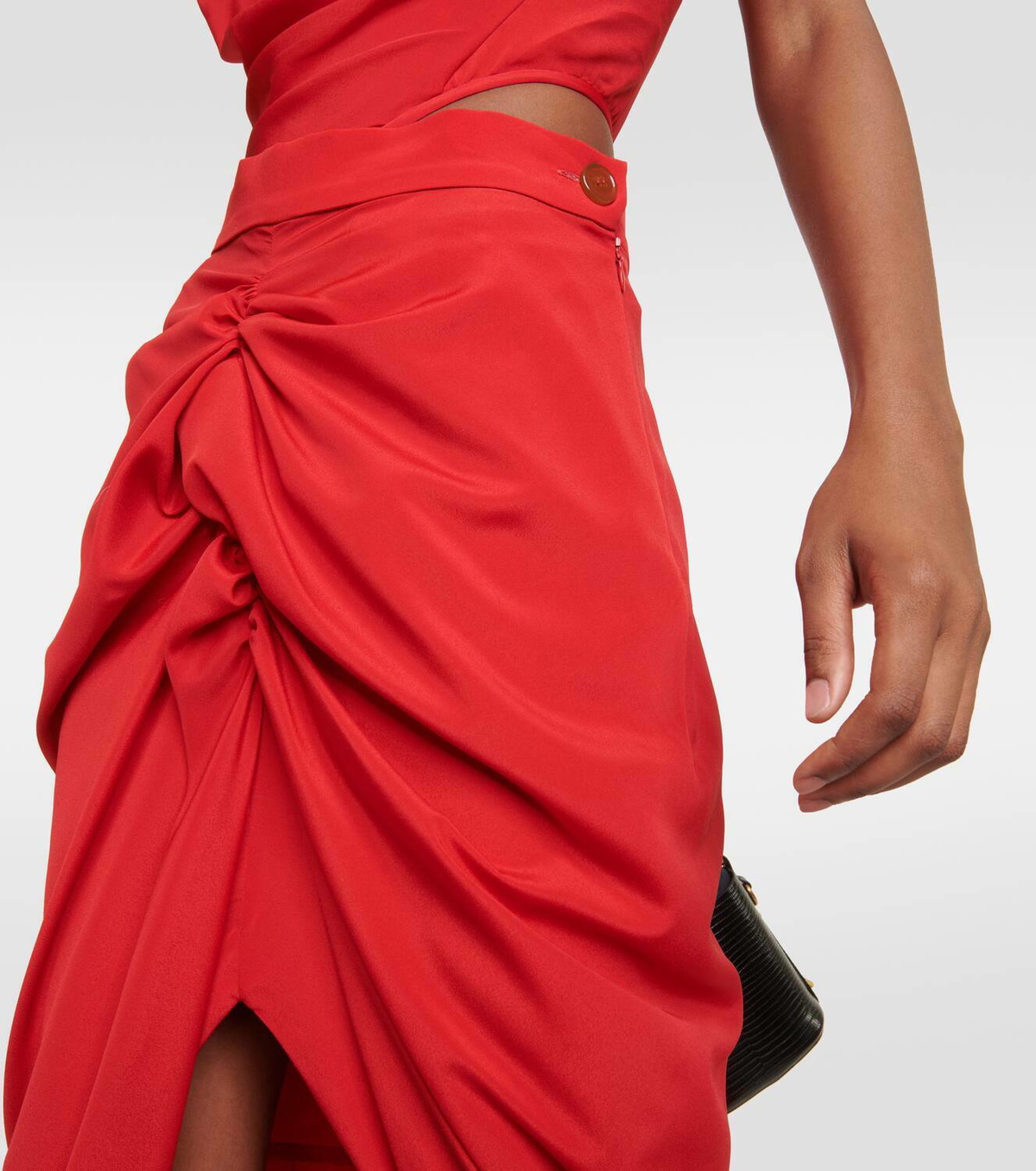 Vivienne Westwood Panther gathered crêpe midi skirt Vivienne