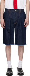 KUSIKOHC Navy Dart Denim Shorts