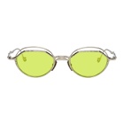 Kuboraum Silver and Green H70 SI Sunglasses