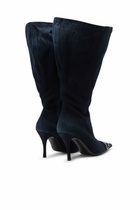 Diesel D-Venus-Wide knee-high boots in denim - Boots Womens in Blue
