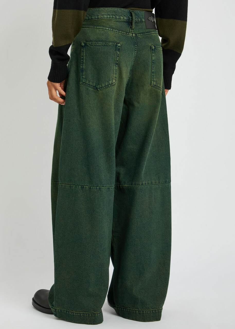 Simone Rocha Darted Wide-leg Jeans Green Simone Rocha