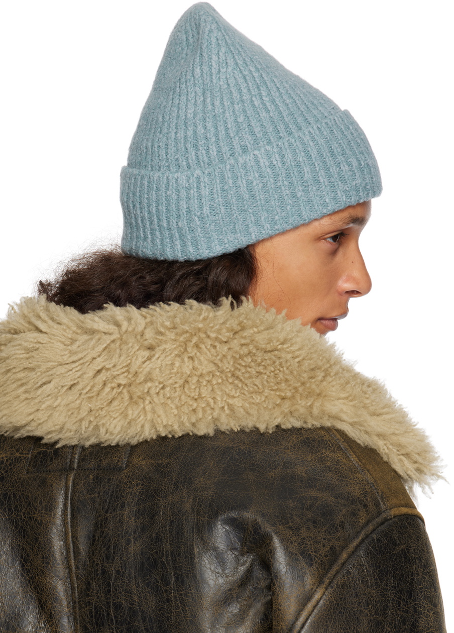 Acne Studios Blue Wool Blend Beanie Acne Studios