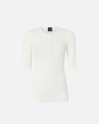 Pinko Lightweight Ribbed Seraph Sweater With Rips Snow White