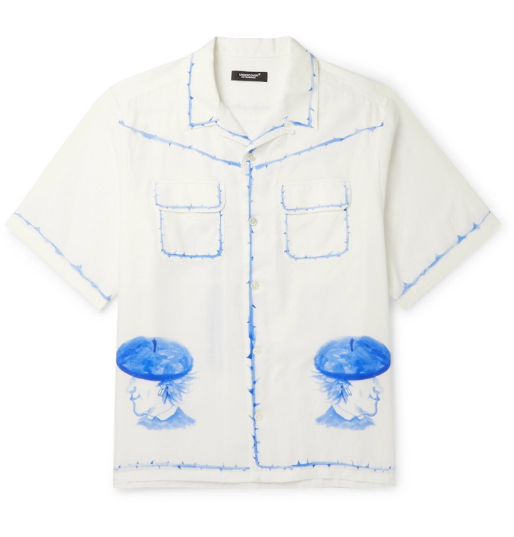 Photo: UNDERCOVER - Camp-Collar Printed Cotton-Voile Shirt - White