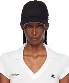 Courrèges Black Signature 'AC' Cotton Cap