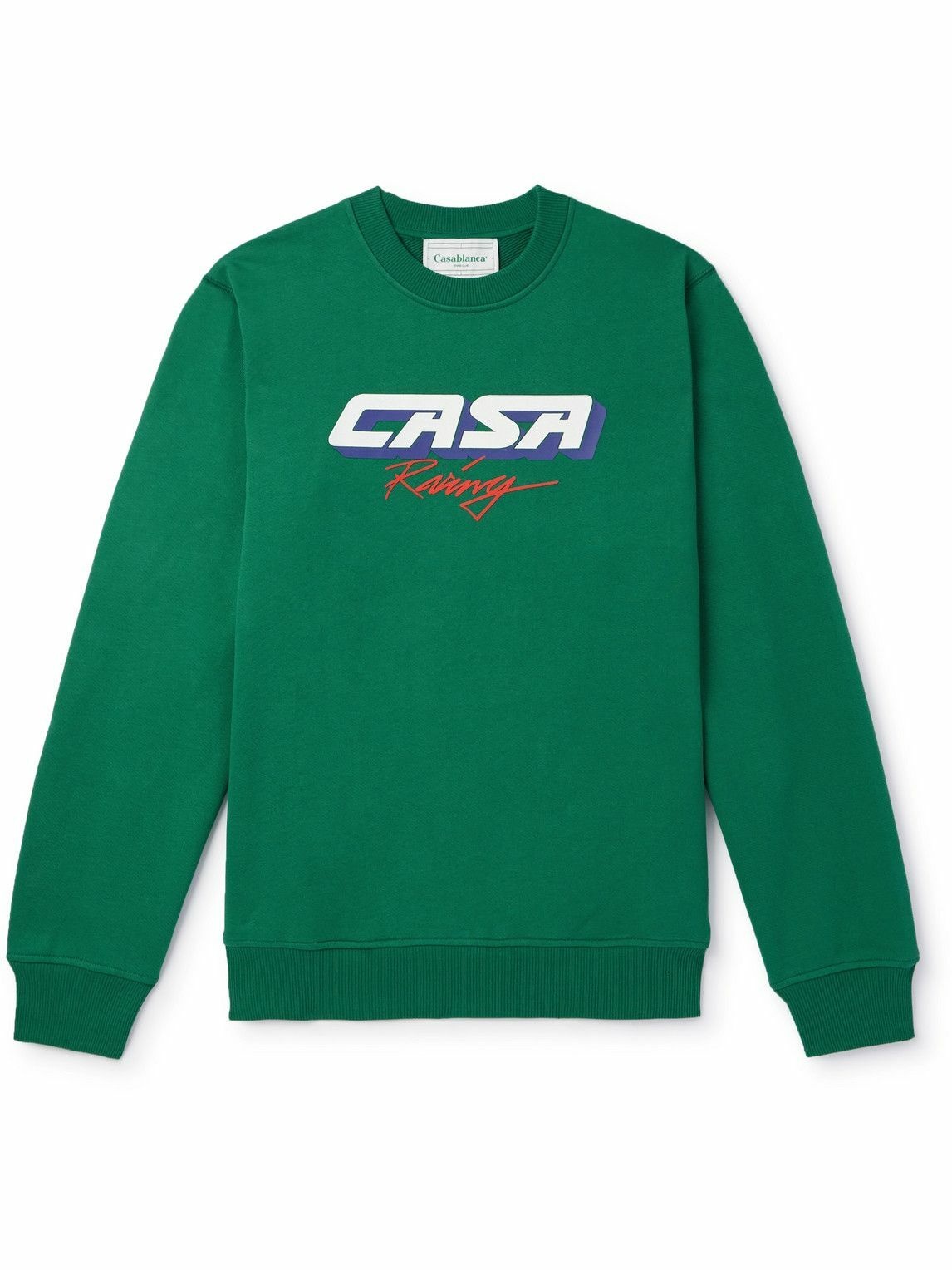 Photo: Casablanca - Logo-Print Organic Cotton-Jersey Sweatshirt - Green