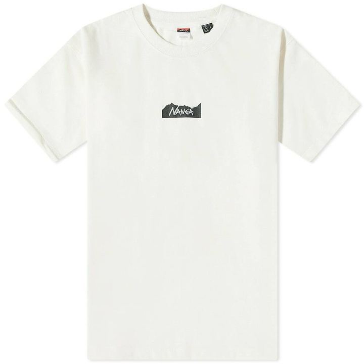 Photo: Nanga Men's Eco Mountain Logo T-Shirt in White
