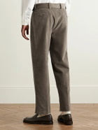 Officine Générale - Hoche Slim-Fit Straight-Leg Belted Cotton-Blend Corduroy Trousers - Brown