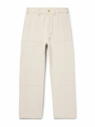 MILES LEON - Garden Straight-Leg Slub Cotton-Canvas Trousers - Neutrals