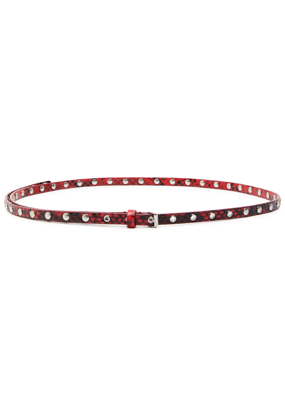 Dries Van Noten - Snake-effect leather belt Dries Van Noten