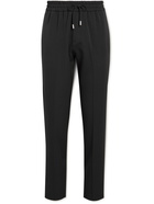 Mr P. - Straight-Leg Piped Virgin-Wool Drawstring Trousers - Black