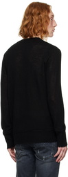 R13 Black Distressed Edge Sweater